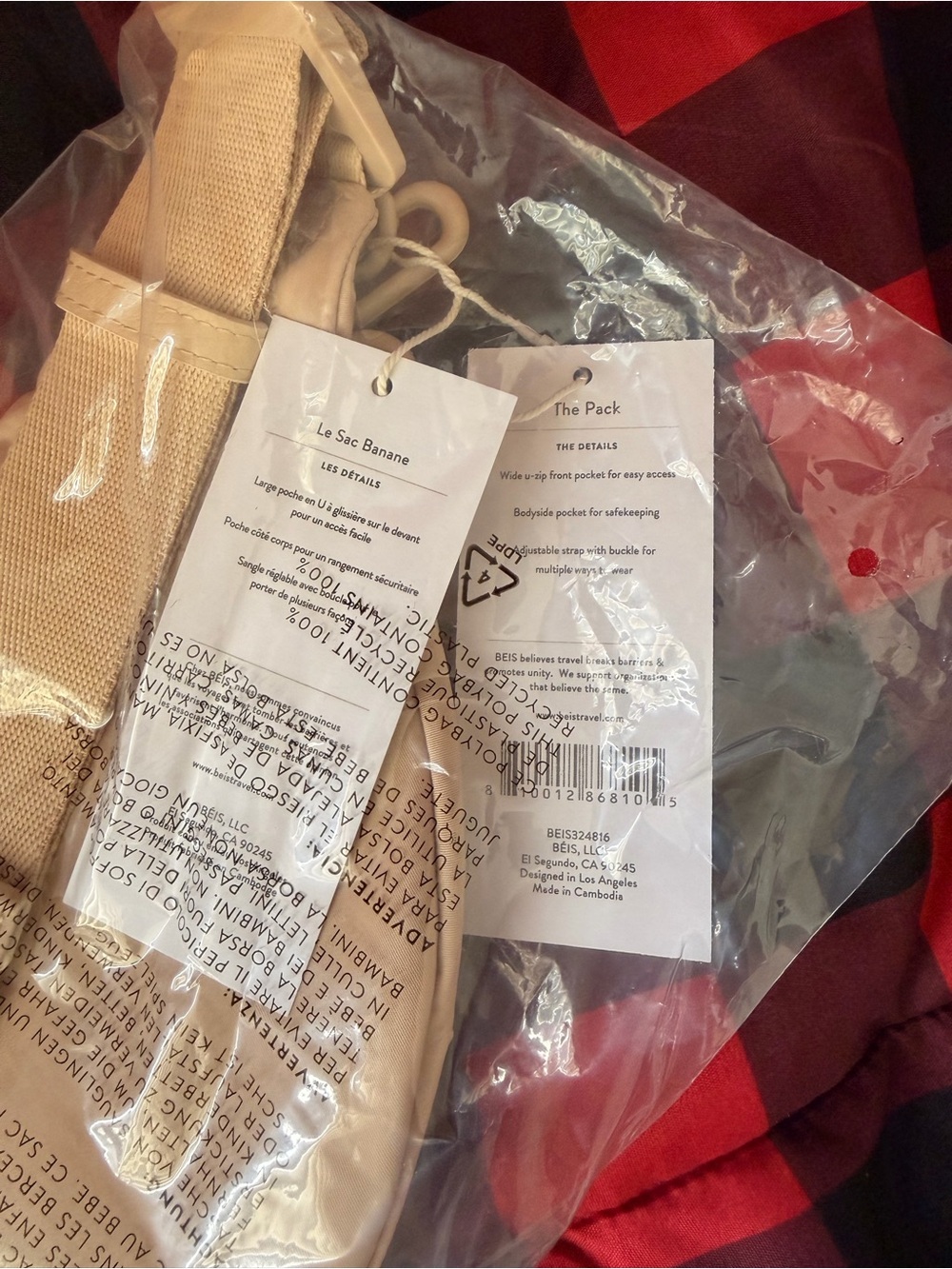 BEIS The Sport Pack in Beige NWT - Picture 7 of 8